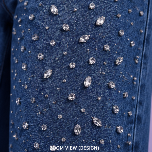 Aurivia | Hand embellished | Straight-fit jeans