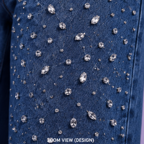 Aurivia | Hand embellished | Straight-fit jeans