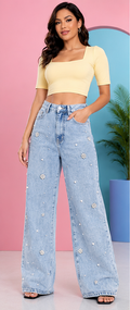 Écloré | Hand embellished | Straight-fit jeans
