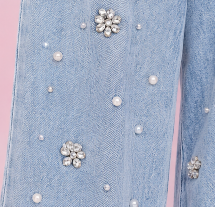 Écloré | Hand embellished | Straight-fit jeans