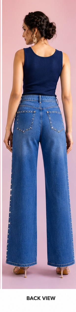 Glintē | Hand embellished | Straight-fit jeans