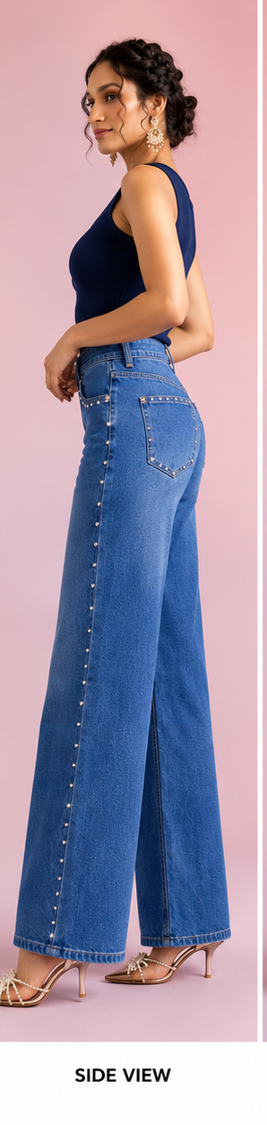 Glintē | Hand embellished | Straight-fit jeans