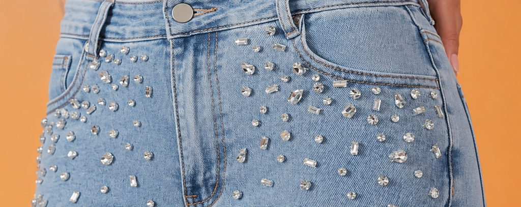 Lustria | hand embellished | straight-fit jeans