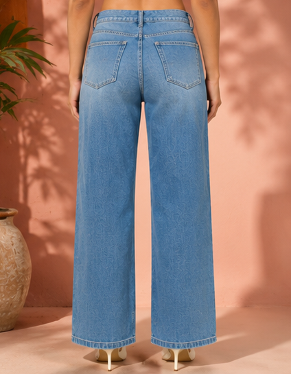 Stellune | hand embellished | straight-fit jeans