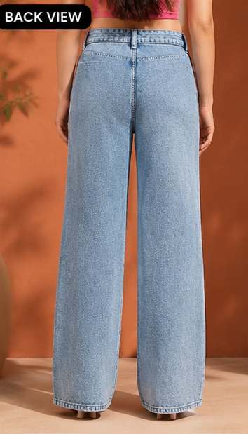 Veloura | hand embellished jeans | Straight-fit jeans
