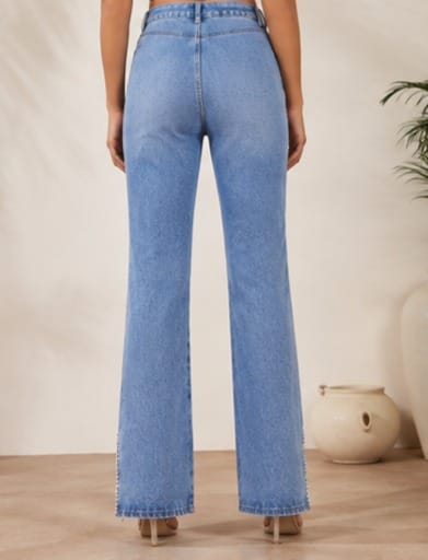 Elvara | Hand embellished | Straight-fit jeans