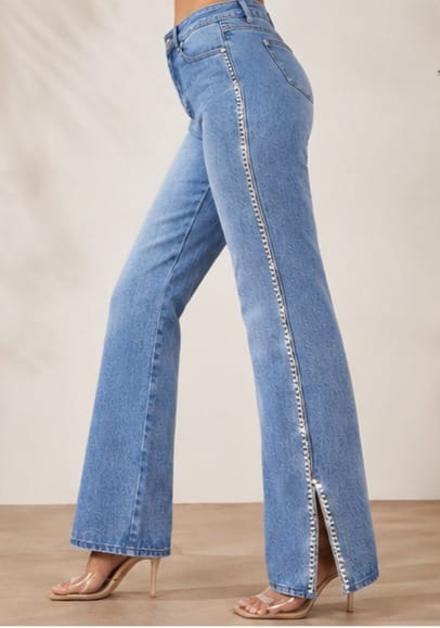 Elvara | Hand embellished | Straight-fit jeans