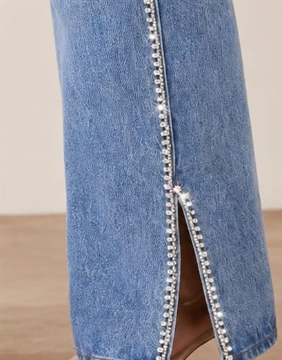 Elvara | Hand embellished | Straight-fit jeans