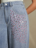 Designer Pearl Embellished Denim