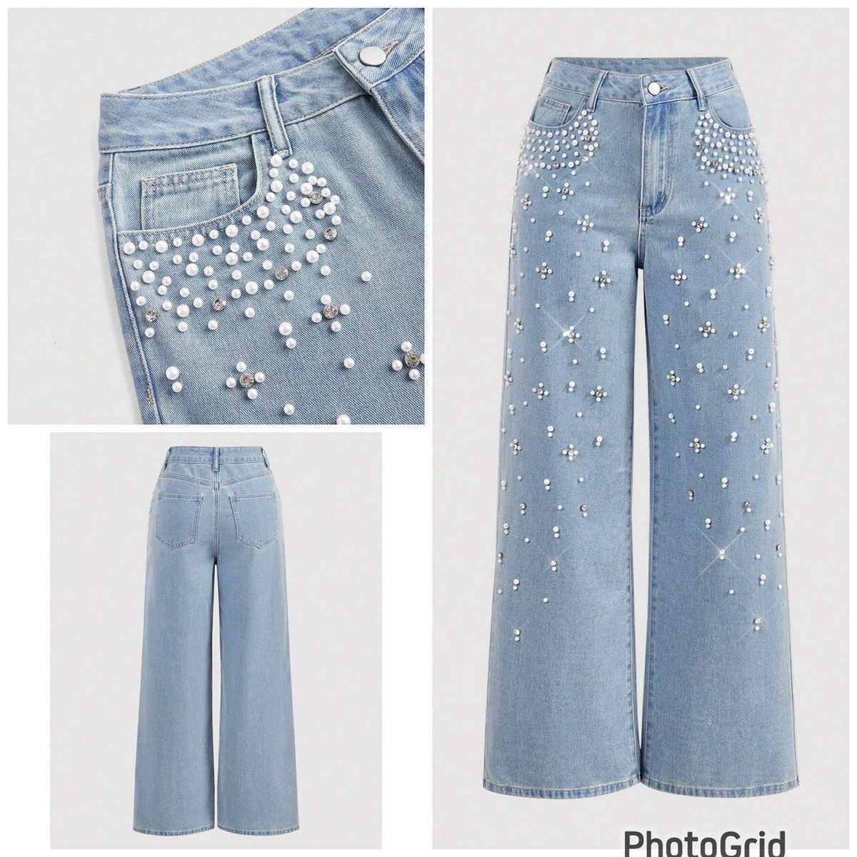 Designer Pearl Embellished Denim