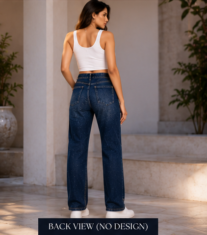 Moonlure | Hand embellished | Straight-fit jeans