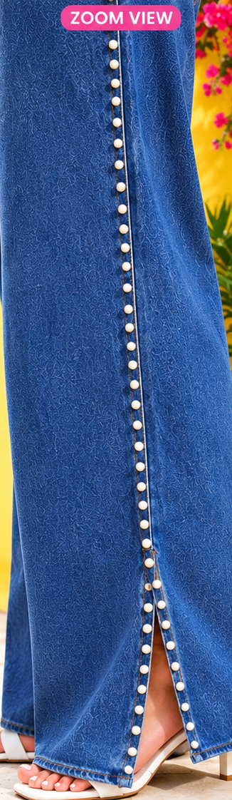 Pearline | Hand embellished | Straight-fit jeans